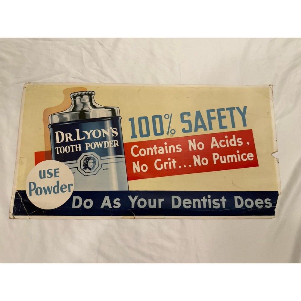 Dr. Lyon's Vintage Tooth Powder Collectible Poster Advertisement Cardboard